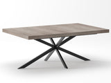55.11"-70.86"Retro Rectangular Stretch Dining Table, Grey Carole Top With Same Color Embossed Center W757P437309