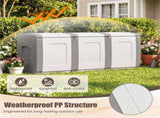 80 Gallon Extra Large Outdoor Deck Box Waterproof PP Storage Box with Lockable Lid-Gray 80839366