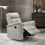 Silver Color Leather Upholstered Reclining Chair Swivel Glider Motion Modern Living Room Furniture B011P329291