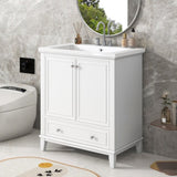 30" Bathroom Vanity with Sink Combo, Multi-functional Bathroom Cabinet with Doors and Drawer, Solid 16236592