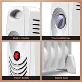 Compact Oil-Filled Heater - 700W Power, 360&deg Convection Heat, Multiple Safety Protections, 94798866