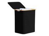 110L Laundry Hamper with Lid, Large Tall Clothes Basket Bin, Black 69299569