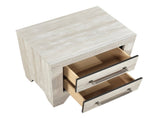 Contemporary Gray Oak Finish Nightstand with 2x Drawers Wooden Bedroom Furniture 1pc B011P323476