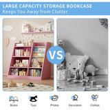 Pink Wooden Toy Storage Organizer Cabinet Kids Bookshelf Children Bookcase Toddler Baby Sling Book W2876P233538