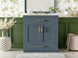 24" Bathroom Vanity with Integrated Ceramic Sink, Bathroom Cabinet with 2 Doors, 1 Tip-out Drawer, N710P341037C