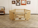 (6 Panel) Wooden Freestanding Dog Gates for The House,Dog Gates for Doorways, Stairs,Wood Dog Fences W2641P336052