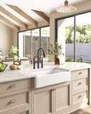 ZNTS Farmhouse/Apron Front White Ceramic Kitchen Sink 56586229