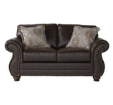 Leinster Faux Leather Upholstered Nailhead Sofa and Loveseat Set T2574P196943