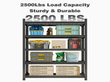 Garage Five Story Shelf, Capable Of Accommodating 2500 LBS, Adjustable Metal Shelf, Black, Requires 50733634