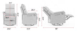 038-Cotton Linen Fabric Swivel Rocking Chair Glider Rocker Recliner Nursery Chair With Adjustable W527134471