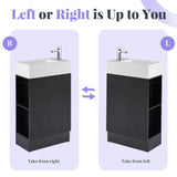 18.6" Bathroom Vanity with Sink, Bathroom Vanity Cabinet with Two-tier Shelf, Left or Right N725P212181B