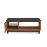 47" Coffee Table, No Assembly Required, Black with Bourbon Finish B108P160164