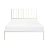 Metal Frame Queen Platform Bed White Finish Angle Headboard Bedroom Furniture 1pc B011P261198