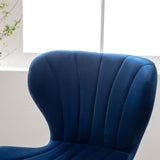 Ellston Upholstered Adjustable Swivel Barstools in Blue, Set of 2 T2574P164874