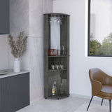 Chicago Corner Bar Cabinet, Rack, Glass Door B200P173192