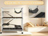 50 Inch Tall Rolling Ferret Chinchilla Cage Small Animal Pet Habitat with Hammock, 4 Doors, 89398696