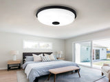 10.83" 2-Pack Flush Mount LED Ceiling Light, Black, 15W Dimmable with Remote Control, Metal Base & W6558P574532