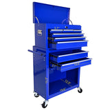 High Capacity Rolling Tool Chest with Wheels and Drawers, 8-Drawer Tool Storage Cabinet--BLUE W110243191
