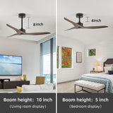 52" Outdoor Ceiling Fan Without Light with Remote Control ,3 ABS Blades Farmhouse Ceiling Fan W2352P204464