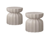 13" Modern Outdoor and Indoor Waterproof Coffee Table and Side Table Set, Durable MgO Cement Design, W757P332044