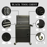five-Drawer Rolling Chest with Wheels, Detachable Cabinet Storage Box with Drawers, Metal W3267P307518