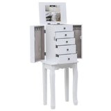 ZNTS Standing Jewelry Armoire with Mirror, 5 Drawers & 8 Necklace Hooks, Jewelry Cabinet Chest with Top 57172221