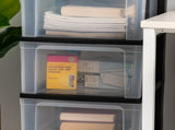 4-Drawer Narrow Plastic Storage Drawer Cart, Black, Set of 2 55824444