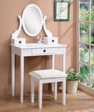 ZNTS Moniys Wood Moniya Makeup Vanity Table and Stool Set, White T2574P163835