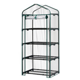 4 Tier Mini Greenhouse with PVC Cover & Roll-Up Zipper Door, Portable Waterproof Greenhouse for 31843627