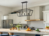 3-Light Farmhouse Kitchen Island Lighting,5 Light Industrial Linear Chandelier for Dining Room Metal W5008P465017