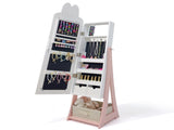 White, rabbit-themed, MDF, spray-painted, 1-door, 1-drawer fabric cabinet for children's jewelry and 75175531