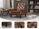 Wood Frame Armchair, Modern Accent Chair Lounge Chair with Sturdy Wood Legs for Living Room Bedroom 07199279