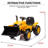 ZNTS 12V Kids Ride on Tractor Electric Excavator Battery Powered Motorized Car for Kids Ages 3-6, with W1811P154760