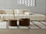 MDF nested table set 2 pieces, handcrafted round coffee table in living/lounge area, walnut color W2085P231698