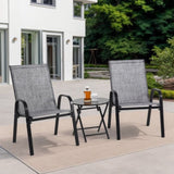 ZNTS 3 Piece Patio set, Outdoor Camping Chairs with Breathable Textilene Fabric, folding with steel W640P270188