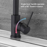 Stainless Steel Pull Down Kitchen Faucet with Soap Dispenser Matte Black JYBB41202MB