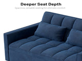 Corduroy Double Sleeper Sofa With Pull-Out Bed, 2 Pillows & Side Storage Pocket 87519745