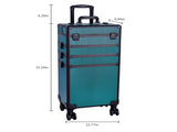 4-in-1 Draw-bar Style Interchangeable Aluminum Rolling Makeup Case-Dark Green 58641753