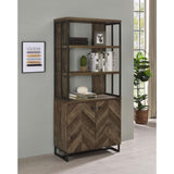 Rustic Oak Herringbone 2-Door Bookcase B062P153835