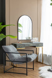 24" x 36" Black Arched Mirror with Metal Frame, Wall Mirror for Living Room Bedroom Entryway W2078135282