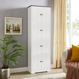 ZNTS Tall Storage Cabinet with 8 Doors and 4 Shelves, Wall Storage Cabinet for Living Room, Kitchen, 99782676