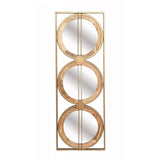 3 Mirror Piece Wall Mirror in Gold Rectangular Frame, Home Wall Decor for Bedroom Living Room, W2078124321