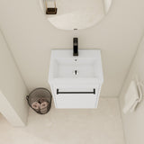 18'' Floating Wall-Mounted Vanity with Ceramic Sink & Soft-Close Cabinet Door, For Small W999P236348
