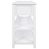 Retro Design Console Table with Two Open Shelves, Pine Solid Wood Frame and Legs for Living Room 32671692