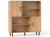 4-Tier Open Shelf Storage Cabinet with 2 Doors, 176 LBS Total Capacity for Entryway & Living 30250140