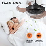 ZNTS Contemporary LED Retractable Ceiling Fan with Light and Remote Control, Quiet Reversible Motor,4 W1340P184909