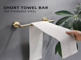 8-Pieces Brushed Nickel Gold Bathroom Accessories Set, Stainless Steel Bathroom Hardware Set, Bath W1932140149