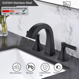 Widespread Bathroom Sink Faucets Two Handle 3 Hole Vanity Bath Faucet with Drain Assembly W122471405