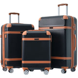 ZNTS Hardshell Luggage Sets 3 Piece double spinner 8 wheels Suitcase with TSA Lock Lightweight PP310367AAB