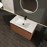 LEVISTAR Brown 36 Inch Bathroom Vanity with resin Countertop Sink, 2 Doors Bathroom Cabinet Set W1972P165047